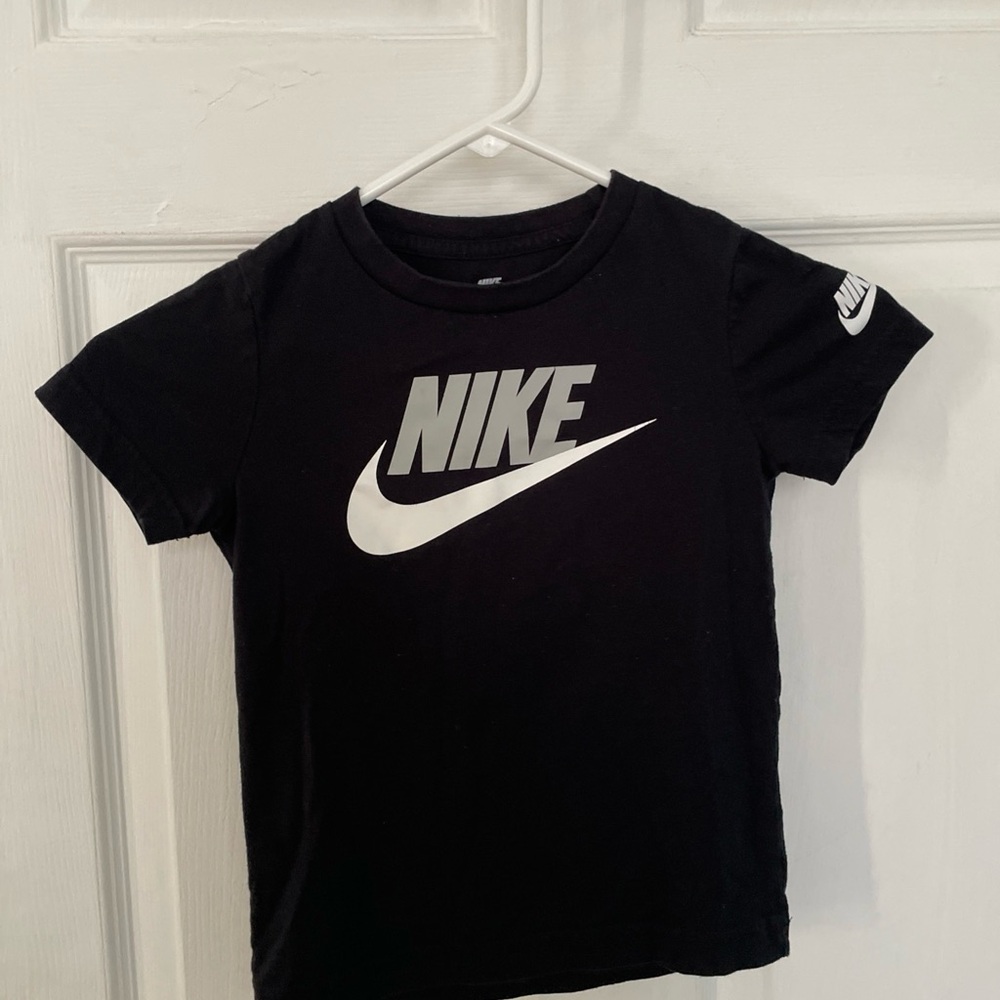Nike Kids Black Tee with White Logo